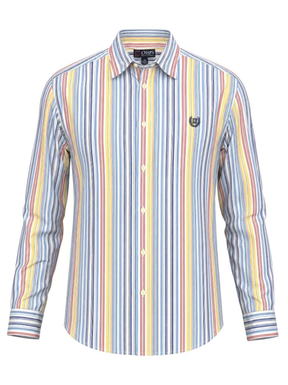 Chaps Boys Multicolor Striped Button-Down Long Sleeve Shirt XL (18-20)